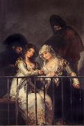 Francisco de goya y Lucientes Majas on a Balcony oil painting reproduction